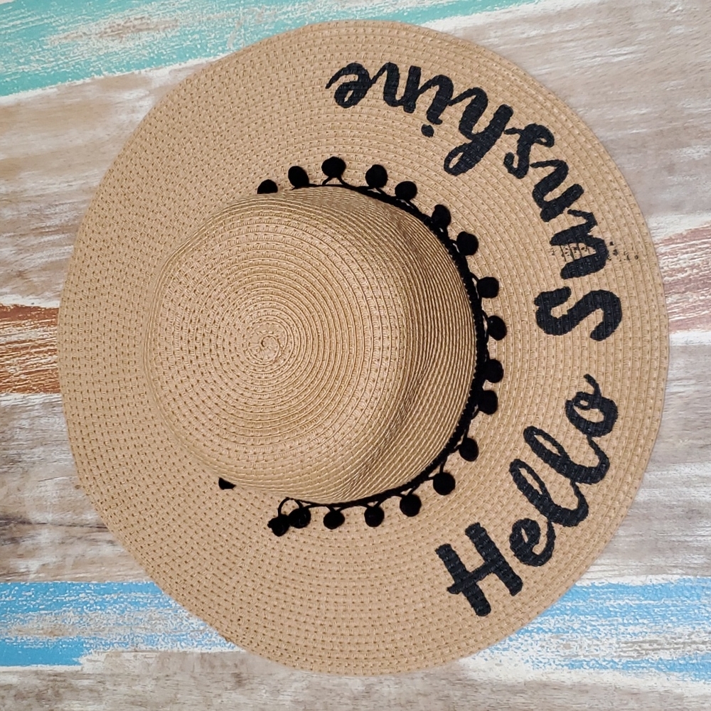 Hello Sunshine Floppy Wide Brim Beach Hat